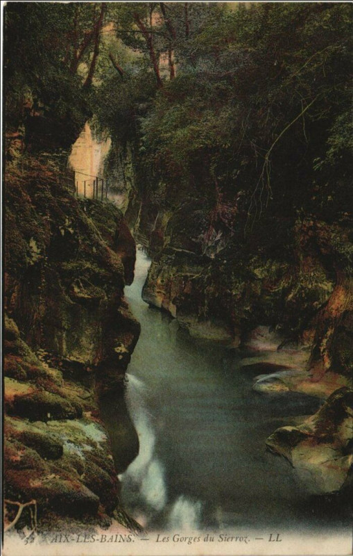 Carte postale ancienne Aix-les-Bains Les Gorges du Sierroz à Aix-les-Bains