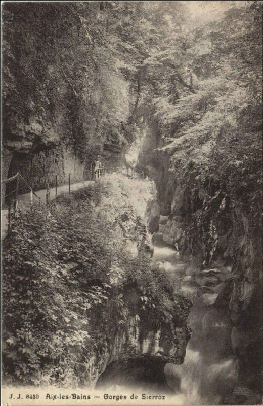Carte postale ancienne Aix-les-Bains Gorges du Sierroz à Aix-les-Bains
