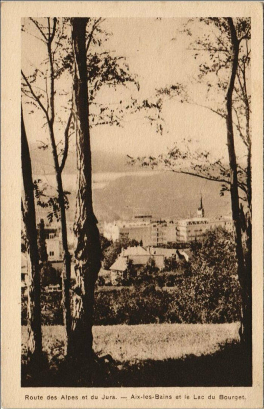 Carte postale ancienne Aix-les-Bains et le Lac du Bourget à Aix-les-Bains