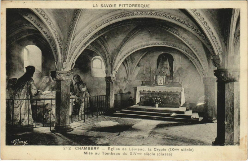 Carte postale ancienne Chambery Eglise de Lemenc - La Crypte - Mise au Tombeau