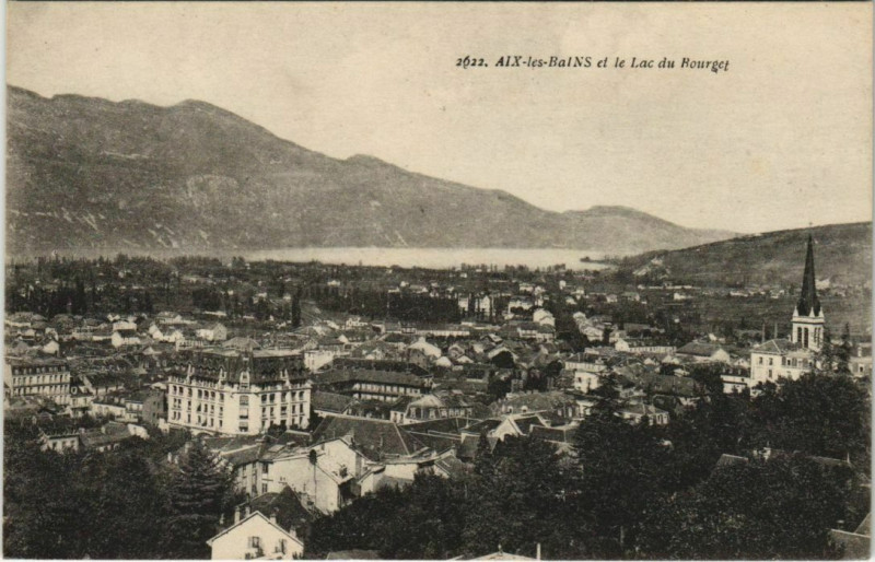 Carte postale ancienne Aix-les-Bains et le Lac du Bourget à Aix-les-Bains