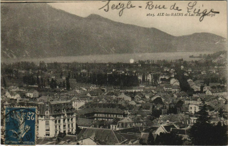 Carte postale ancienne Aix-les-Bains et Lac du Bourget à Aix-les-Bains