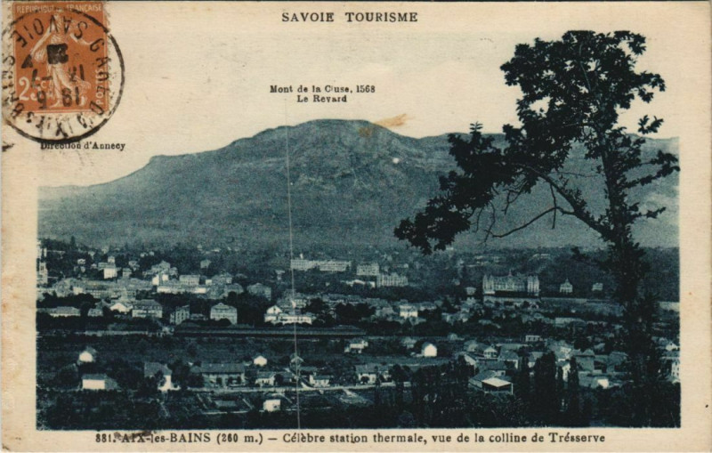 Carte postale ancienne Aix-les-Bains Vue de la Colline de Tresserve à Aix-les-Bains