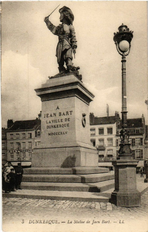 Carte postale ancienne Dunkerque - La Statue de Jean-Bart à Dunkerque