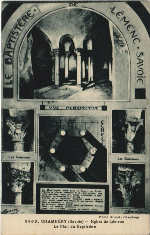 Carte postale ancienne Chambery Eglise de Lemenc - Le Plan du Baptistere