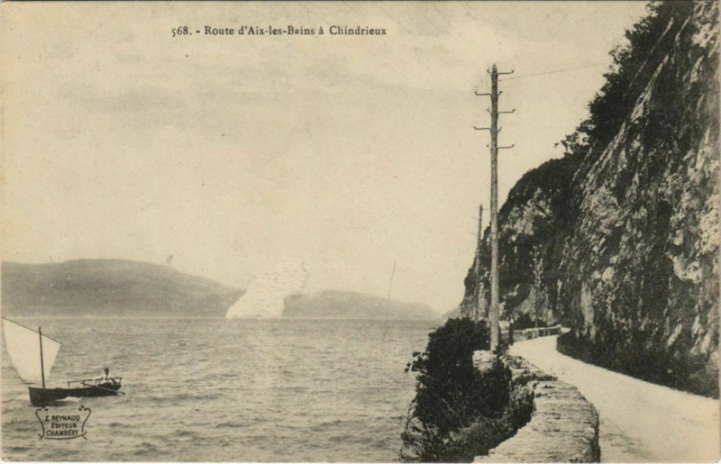 Carte postale ancienne Route d'Aix-les-Bains a Chindrieux à Aix-les-Bains