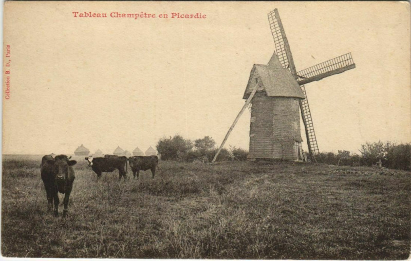 Carte postale ancienne Tableau Champetre en Picardie à Ham
