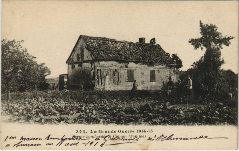 Carte postale ancienne Guerre Ferme bombardée
