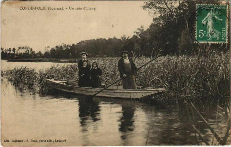 Carte postale ancienne Conde-Folie un coin de l'Etang
