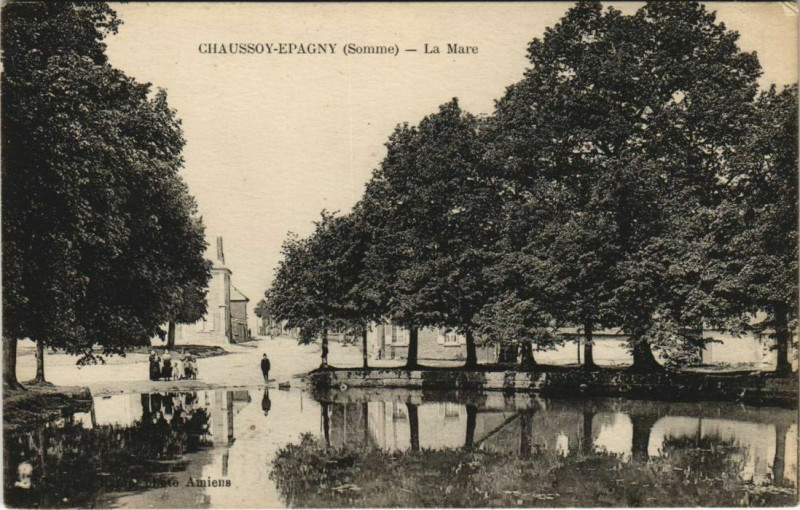 Carte postale ancienne Chaussoy-Epagny La mare à Chaussoy-Epagny