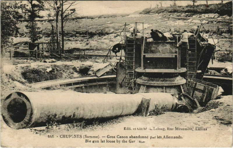 Carte postale ancienne Chuignes Gros Canon à Chuignes
