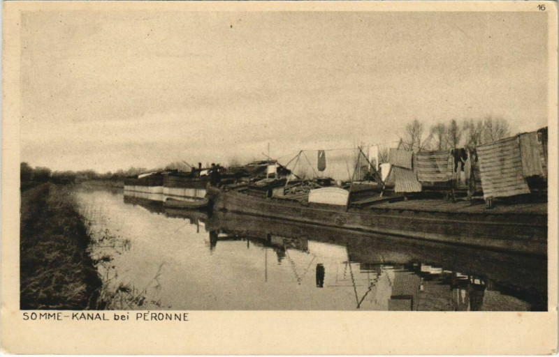 Carte postale ancienne Peronne Somme Kanal