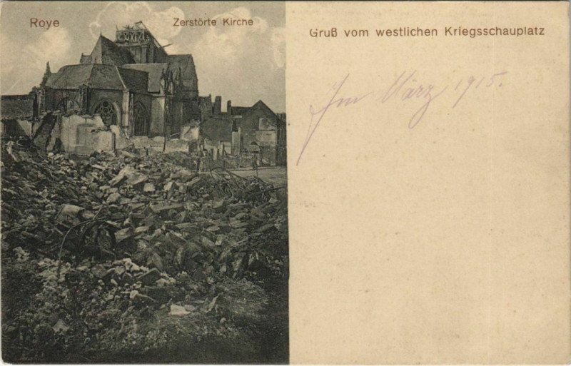 Carte postale ancienne Roye Kirche Eglise à Roye