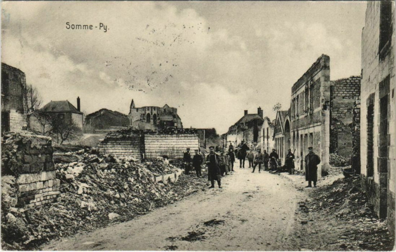 Carte postale ancienne Somme-Py ruines à Y