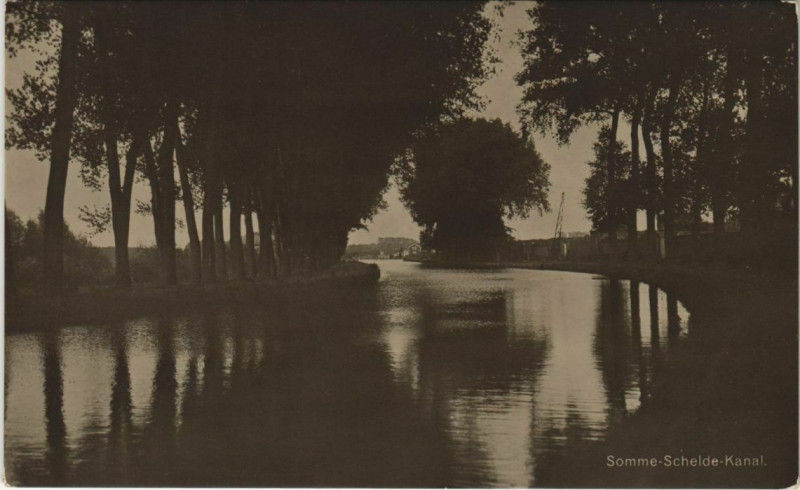 Carte postale ancienne Somme Schelde Kanalsteg