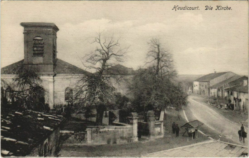 Carte postale ancienne Heudicourt kirche Eglise à Heudicourt
