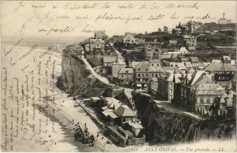 Carte postale ancienne Ault vue générale à Ault
