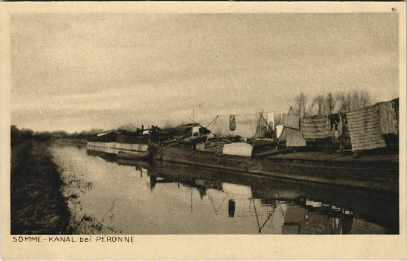 Carte postale ancienne Peronne Somme Kanal