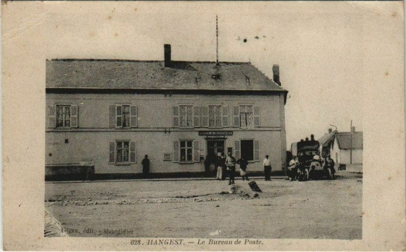 Carte postale ancienne Hangest Bureau de Poste