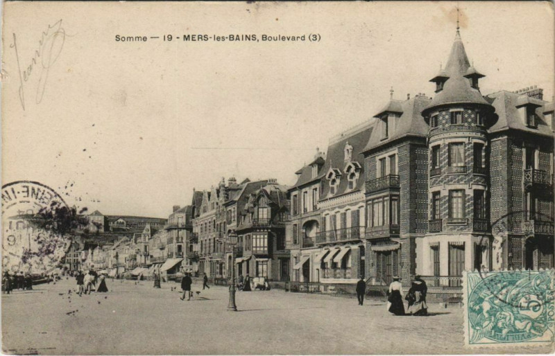 Carte postale ancienne Mers-Les-Bains Boulevard à Mers-les-Bains