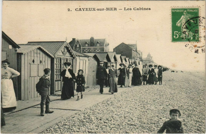 Carte postale ancienne Cayeux-Sur-Mer Les Cabines à Cayeux-sur-Mer