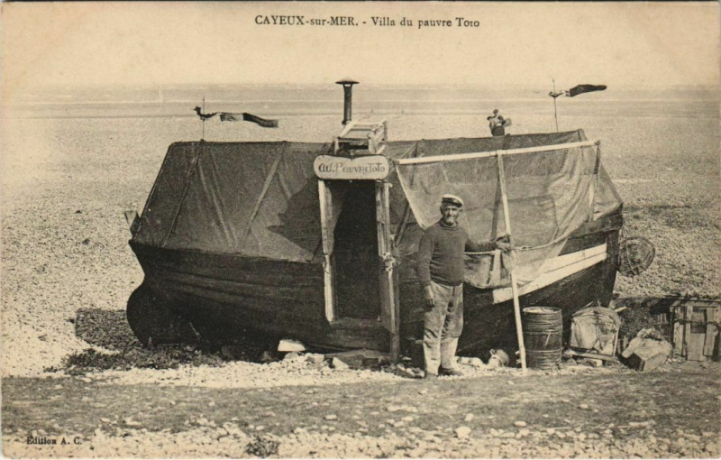 Carte postale ancienne Cayeux-Sur-Mer Villa du pauvre Toto à Cayeux-sur-Mer