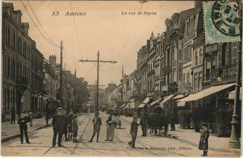 Carte postale ancienne Amiens Rue Noyon à Amiens