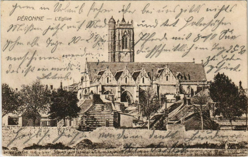 Carte postale ancienne Peronne Eglise