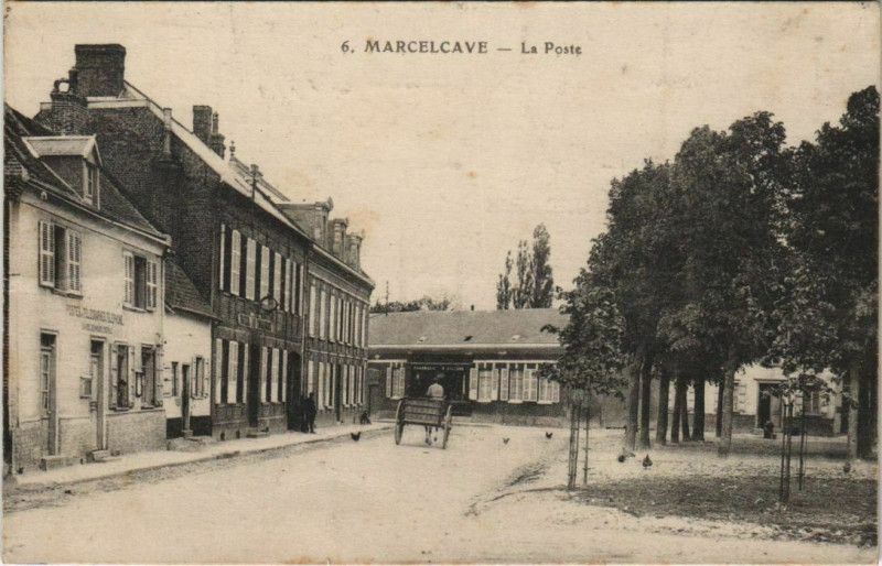 Carte postale ancienne Marcelcave La Poste à Marcelcave