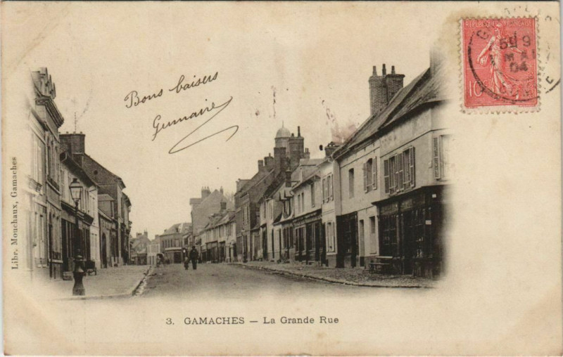 Carte postale ancienne Gamaches La Grande Rue à Gamaches