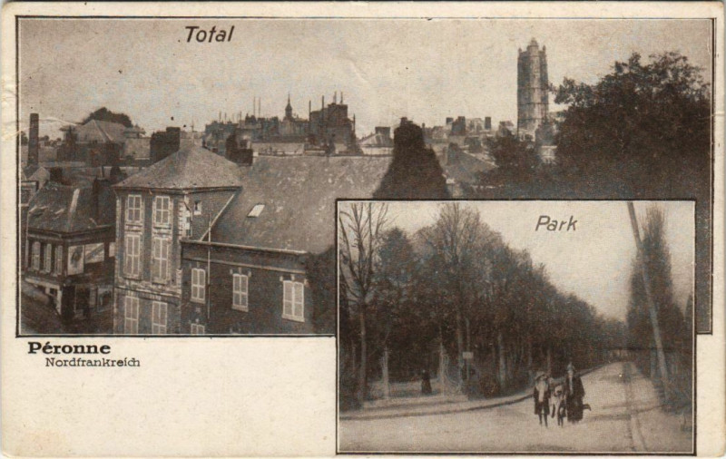 Carte postale ancienne Peronne Total Park