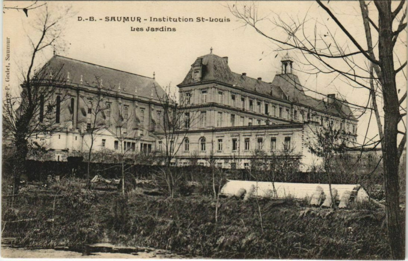 Carte postale ancienne Saumur Institution Saint-Louis, Les Jardins France à Saumur