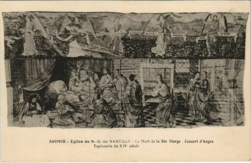 Carte postale ancienne Saumur Eglise N.-D. De Nantilly , Tapisserie France à Saumur