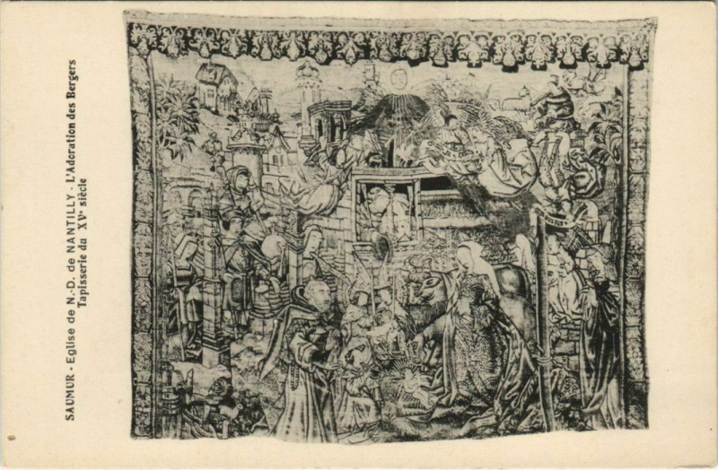 Carte postale ancienne Saumur Eglise N.-D. De Nantilly , Tapisserie France à Saumur