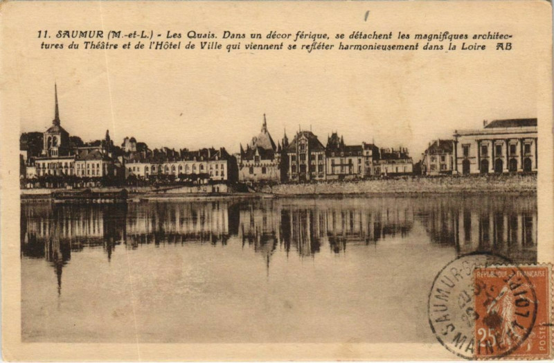 Carte postale ancienne Saumur Les Quais France à Saumur