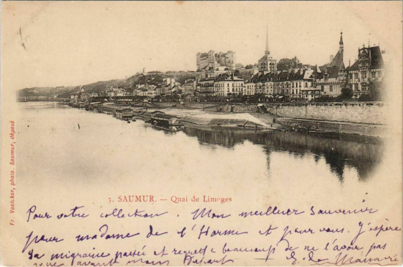 Carte postale ancienne Saumur Quai de Limoges France à Saumur