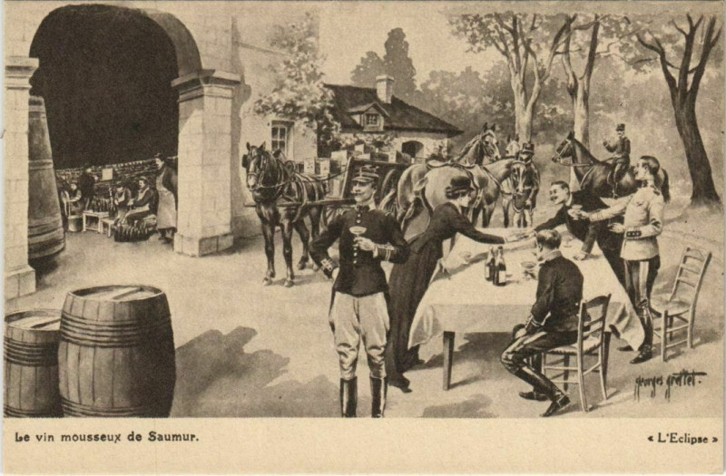 Carte postale ancienne Saumur Le vin mousseux France à Saumur