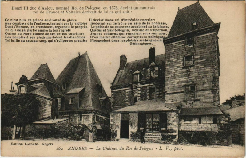 Carte postale ancienne Angers Chateau du Roi de Pologne France à Angers