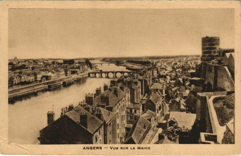 Carte postale ancienne Angers vue sur la Maine France à Angers