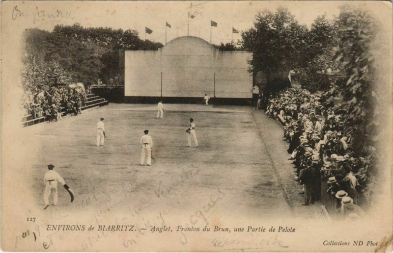 Carte postale ancienne Env.de Biarritz Anglet, Fronton du Brun France à Anglet