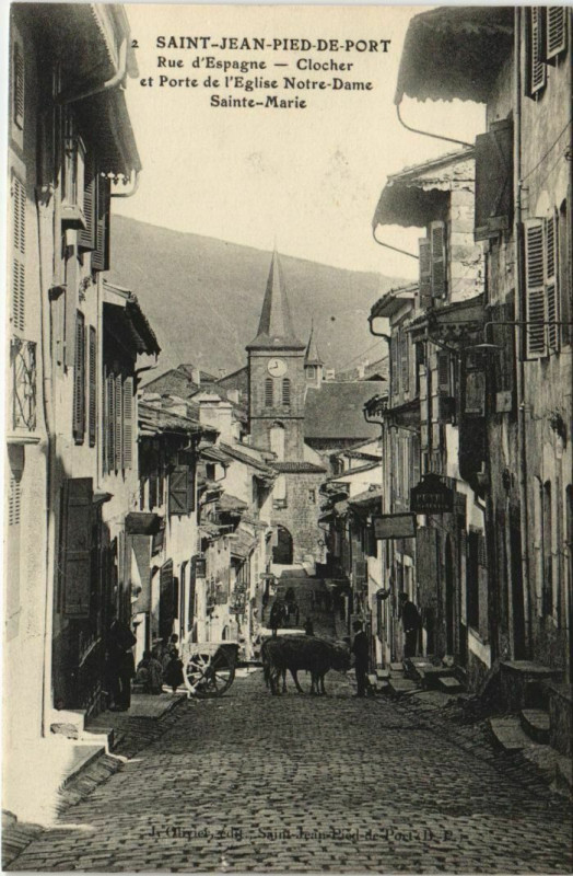 Carte postale ancienne St.Jean Pied de Port Rue d'Espagne France