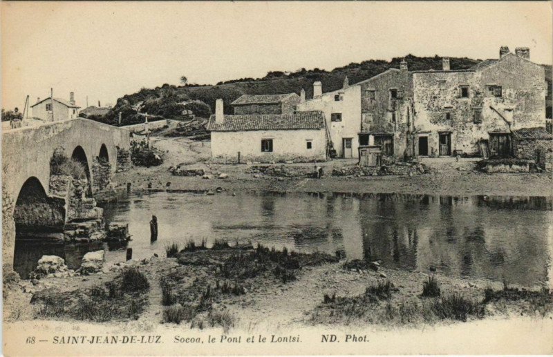 Carte postale ancienne Saint Jean de Luz Socoa, le Pont et le Lontsi France à Saint-Jean-de-Luz