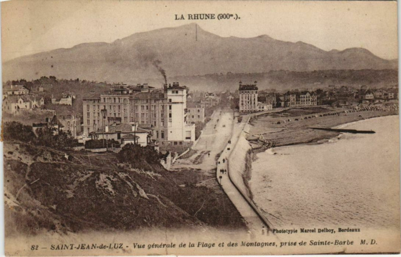 Carte postale ancienne Saint Jean de Luz Vue Generale de la Plage France à Saint-Jean-de-Luz