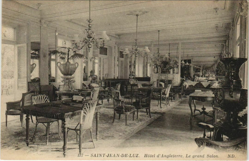 Carte postale ancienne Saint Jean de Luz Hotel d'Angleterre, Grand Salon France à Anglet