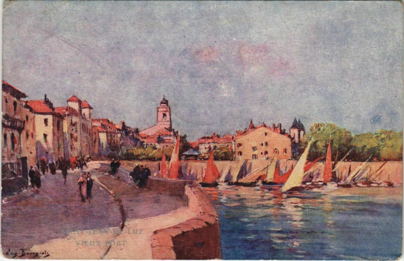 Carte postale ancienne Saint Jean de Luz Vieux Port France à Saint-Jean-de-Luz