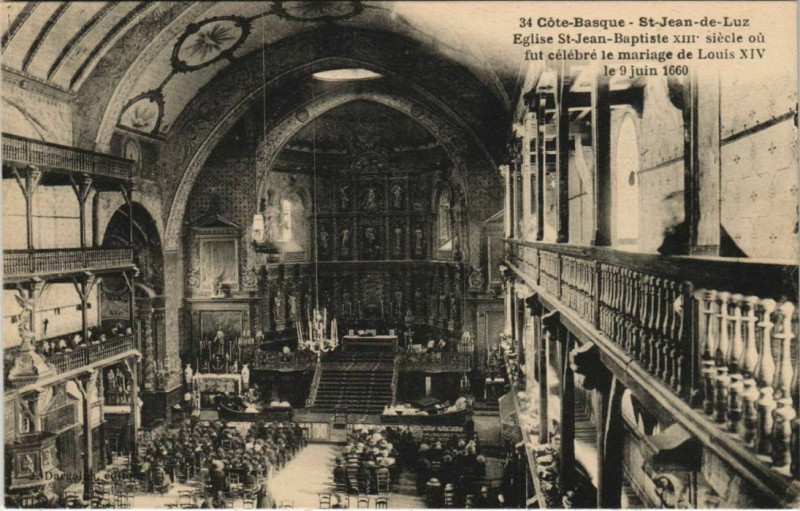 Carte postale ancienne Saint Jean de Luz Eglise Saint-Jean Baptiste France à Saint-Jean-de-Luz