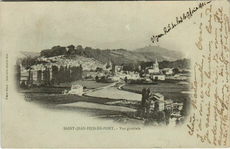 Carte postale ancienne St.Jean Pied de Port Vue Generale France