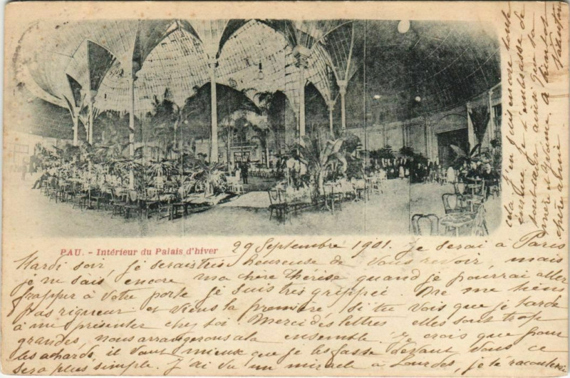 Carte postale ancienne Pau Interieur du Palais d'Hiver France à Pau