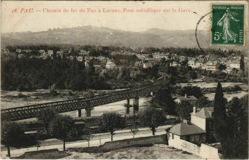Carte postale ancienne Pau Chemin de fer France à Pau