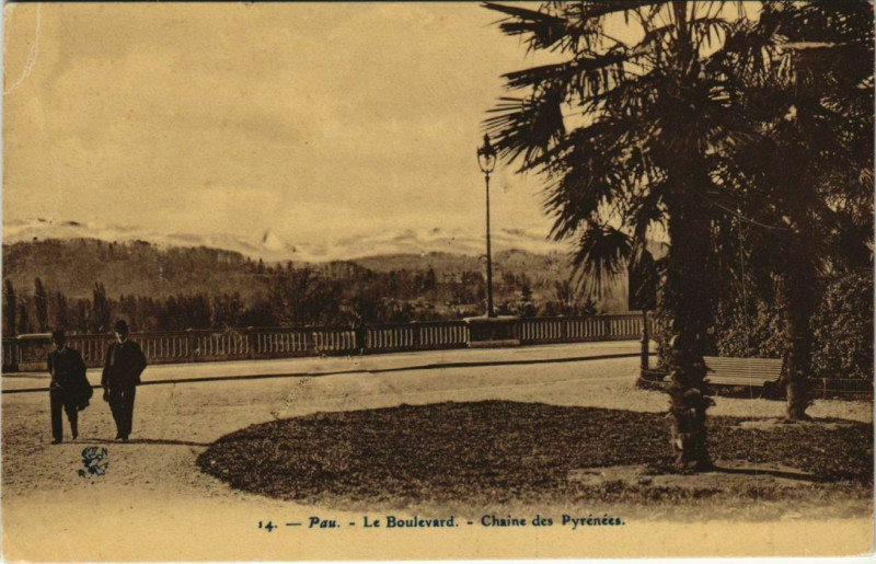 Carte postale ancienne Pau Le Boulevard France à Pau